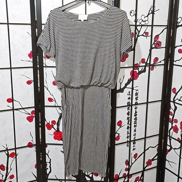 Bohme Midi Casual Striped Dress Size Medium - Picture 1 of 6